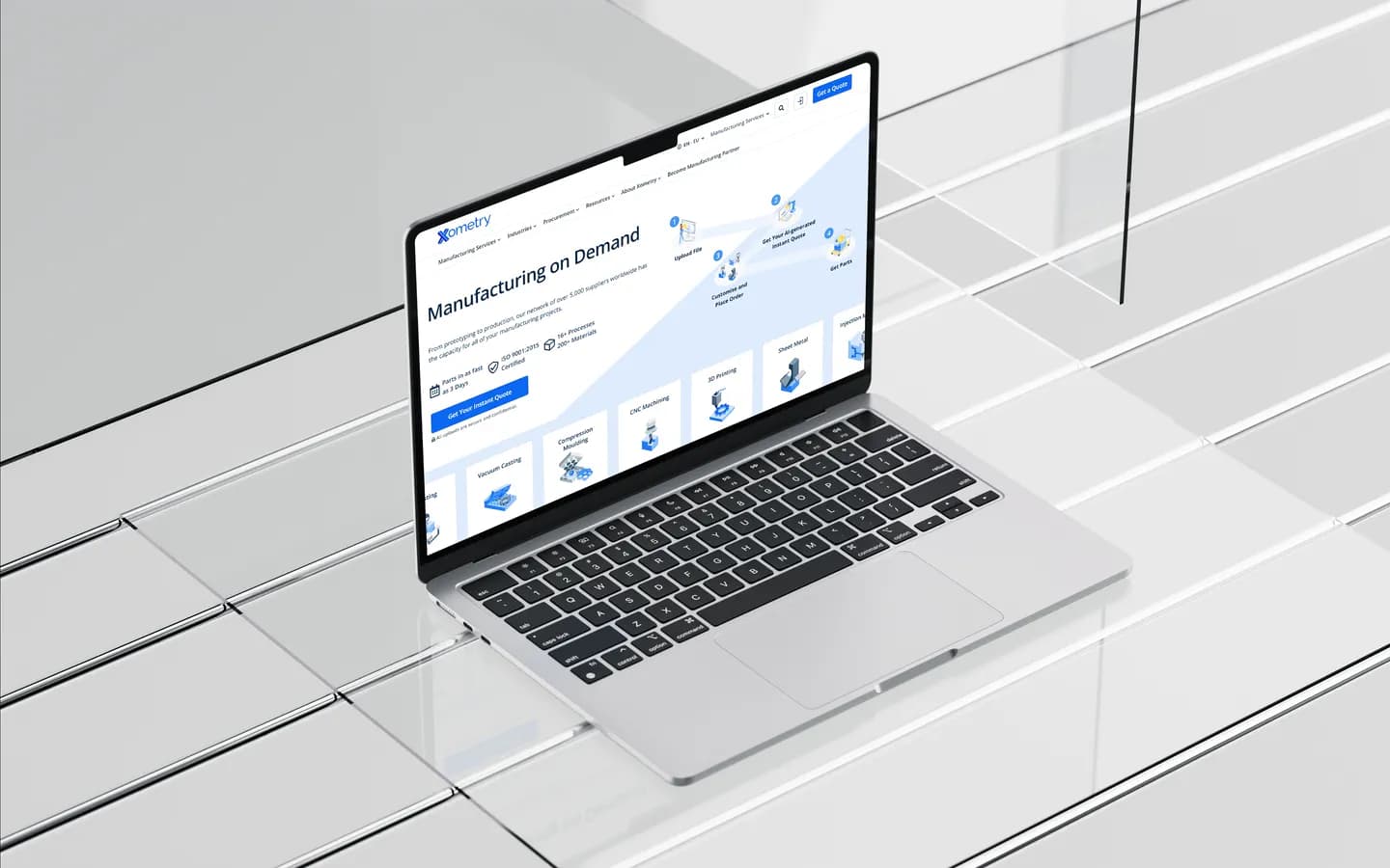 Manufacturing Website Design: Xometry EU | Mettevo